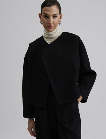 Malina Elia Cropped Wool Blend Jacket Designers Jackets Wool Jackets Black Malina