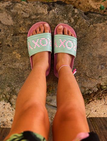 Roxy Rg Slippy Ii Shoes Summer Shoes Pool Sliders Pink Roxy