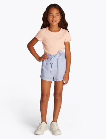 Tommy Hilfiger Linen Pull On Short Bottoms Shorts Blue Tommy Hilfiger