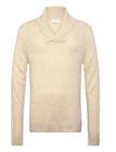 Lindbergh Nep-Yarn Shawl Collar Knit Tops Knitwear V-necks Cream Lindbergh