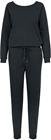 Urban Classics - Ladies Long Sleeve Terry Jumpsuit - Jumpsuit - Naiset - Musta, Naisten alus- ja yöasut, sukat sekä kylpytakit