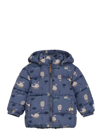 Minymo Quilted Jacket Aop Outerwear Jackets & Coats Quilted Jackets Blue Minymo