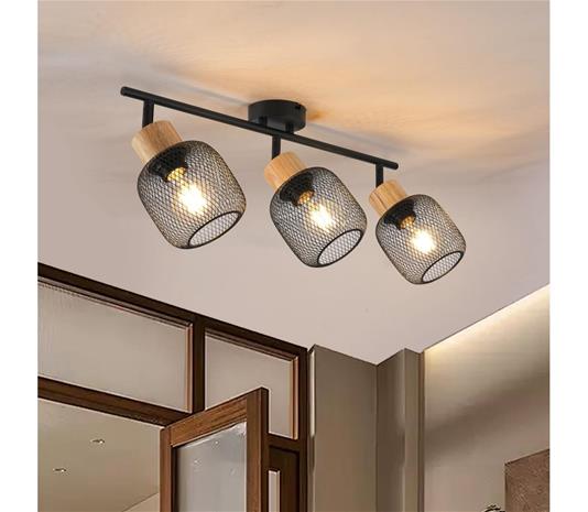 Brilagi - Kohdevalaisin BASKLITE 3xE27/15W/230V kumipuu/musta