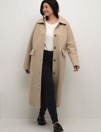 Kaffe Curve Kcannelene Coat Outerwear Coats Winter Coats Beige Kaffe Curve