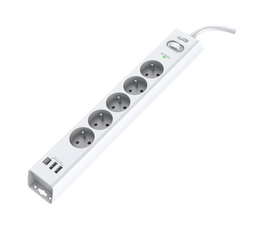 Winner Group - Ylijännitesuojaus 5Z + 2xUSB-A + 1xUSB-C valkoinen – kuva 2/2