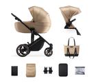 Kinderkraft Prime 2 2-in-1 Yhdistelmävaunut, Sandrose Beige, Lastenvaunut ja -rattaat