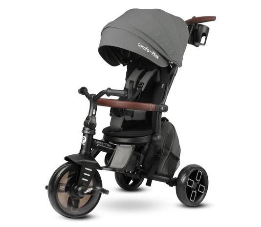 QPlay - Lasten kolmipyörä 8-in-1 COMFO MAX harmaa