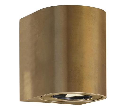 Nordlux LED-ulkoseinälamppu Canto 2, 10 cm, messinki