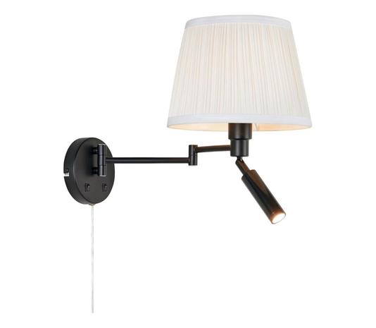 Seinälamppu Pivot, luonnonvalkoinen/musta, ulkonema 43 cm, 2-lamppuinen.