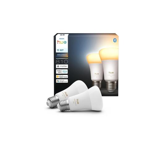 Philips Hue LED-älylamppu, White ambiance, E27, 810 lm, 2-pack