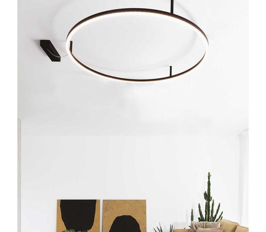 Ideal Lux Oracle Slim -kattovalo musta 3000K Ø70cm