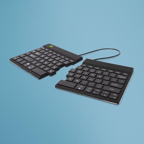 R-Go Split Break ergonomic wireless keyboard, Black (US)