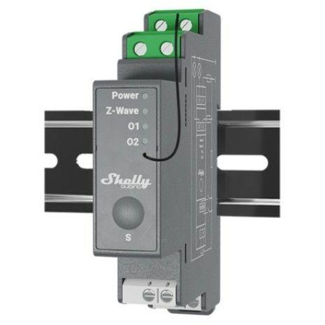 Shelly Wave Pro 2, potentiaalivapaa Z-Wave -rele DIN-kiskoon
