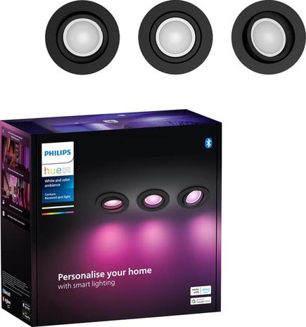 Philips Hue Centura Recessed Kohdevalaisin Pyöreä - Musta - 3-Pack