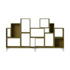 Muuto Stacked säilytysjärjestelmä kirjahylly kokoonpano 3 Ruskeanvihreä