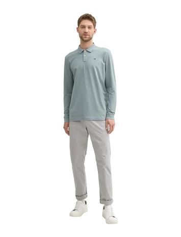 Tom Tailor Basic Polo With Contrast Tops Polos Long-sleeved Blue Tom Tailor