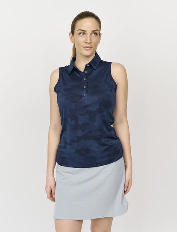 BACKTEE Ladies Camou Top Sport T-shirts & Tops Polos Grey BACKTEE