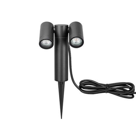 Maapiikkikohdevalo CMD 9089, antrasiitti, pituus 17 cm, IP65, 2-lamppuinen