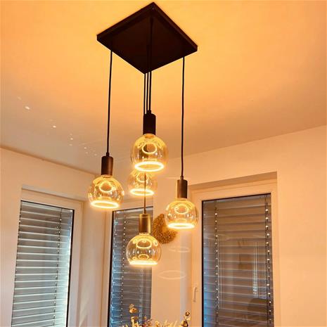 SEGULA Madox Square 5X Wave -riippuvalo musta, E27