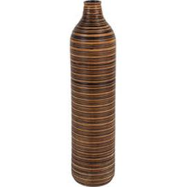Raidallinen puuvaasi tummilla raidoilla 40 cm