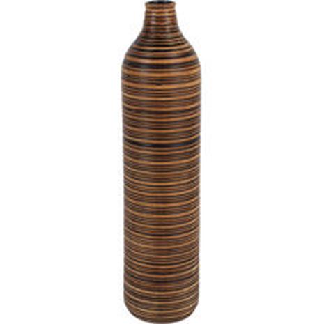 Raidallinen puuvaasi tummilla raidoilla 40 cm