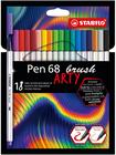 STABILO Pen 68 Brush - Felt-tip Pen - ARTY - Set of 18 Pieces