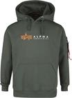 Alpha Industries - Alpha Label Hoody - Huppari - Miehet - Oliivi