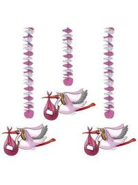 Folat BV - Pink Hanging Decoration 3 pcs.