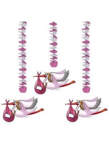 Folat BV - Pink Hanging Decoration 3 pcs.