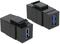 DeLock Keystone Module, USB-A - USB-A 3.0 -sovitin, Musta – kuva 3