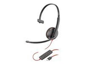 HP Poly Blackwire C3210 MS Mono (8X214A6) USB-C, kuulokemikrofoni ja USB-C/-A-sovitin