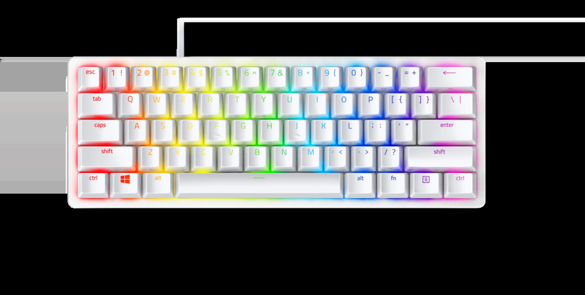 Razer Huntsman Mini Clicky - Mercury - US - Näppäimistö - Englanti (US) - Valkoinen
