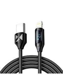 Wozinsky WUCLC2 Lightning - USB-C 36W 480Mb/s cable 2m with display - black