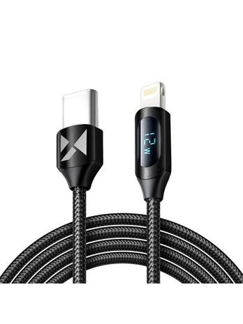 Wozinsky WUCLC2 Lightning - USB-C 36W 480Mb/s cable 2m with display - black