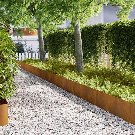 vidaXL Nurmireunus 50 pcs Ruskea 100 x 0.05 x 20 cm Kulunut Teräs