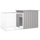 vidaXL Kanihäkki harmaa 200x91x100 cm galvanoitu teräs