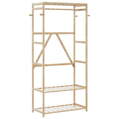vidaXL Vaateteline hyllyillä 80x40x175 cm Bambu