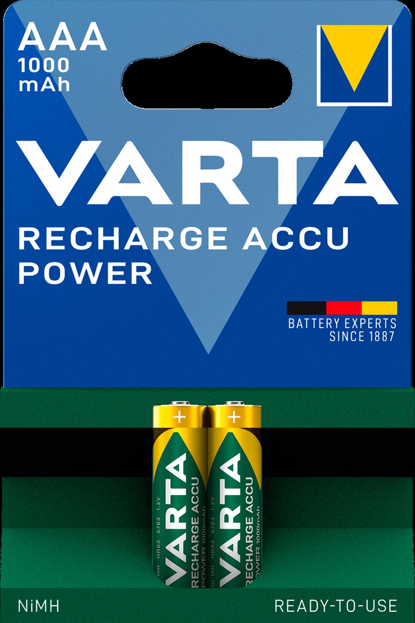 Varta Rechargeable Accu -akkuparistot, AAA, 1000 mAh, 4 kpl, NiMH