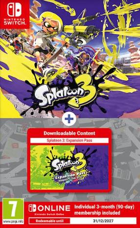 Splatoon 3 + Expansion Pass + 3kk NSO, Nintendo Switch -peli