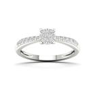 Lykken Elegance LYWG25150 valkokultainen timanttisormus 0,20 ct sivukivellinen halo