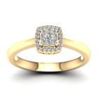 Lykken Elegance LYG25154 kultainen timanttisormus 0,15 ct halo