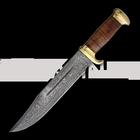 Marbles Damascus Bowie Stacked Leather