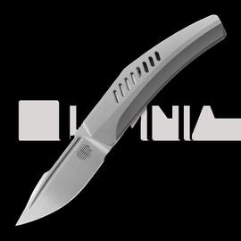 Reate Small Krypton kääntöveitsi, Bead Blast Titanium, Hand Rubbed