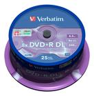 DVD+R-aihio (kaksikerroksinen, 8,5 Gt), 25 kpl