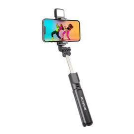 Selfie-jalusta jossa led-valot