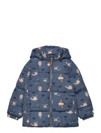 Minymo Quilted Jacket Aop Outerwear Jackets & Coats Quilted Jackets Blue Minymo