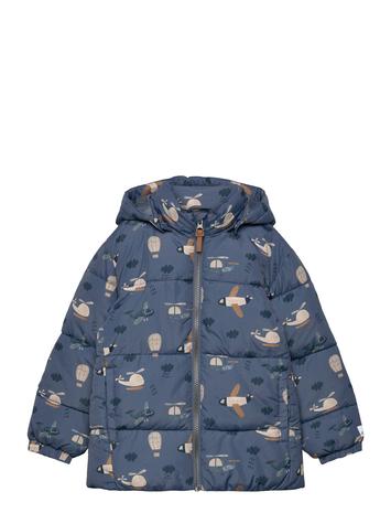 Minymo Quilted Jacket Aop Outerwear Jackets & Coats Quilted Jackets Blue Minymo