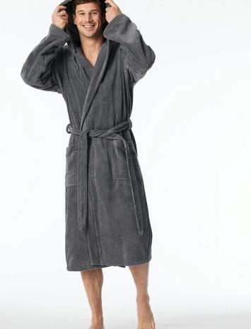 Schiesser Bath Robe Aamutakki Kylpytakki Grey Schiesser