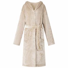 vidaXL Kylpytakki hupparilla Beige s Flanelli