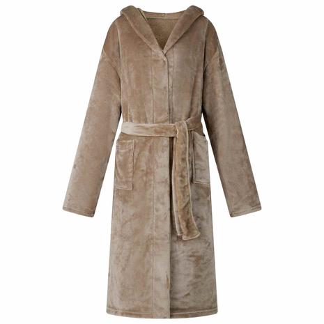 vidaXL Kylpytakki hupparilla Camel m Flanelli